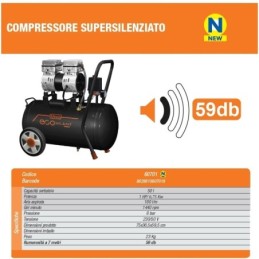 Compressore 50lt. a secco silenziato Vinco - 60701 EcoSilent