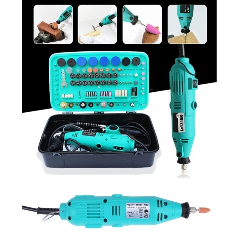 Miniutensile rotativo/Minitrapano 130W tipo Mini Drill con 290 accesso