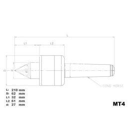 Contropunta rotante per tornio con morsa MT4
