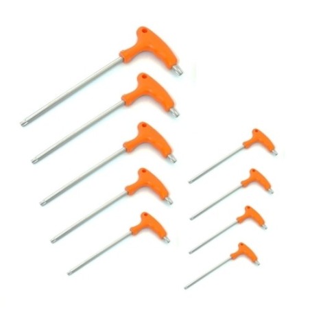 Set cacciaviti/giraviti 9 pezzi impronta doppia  torx/torx forati impu