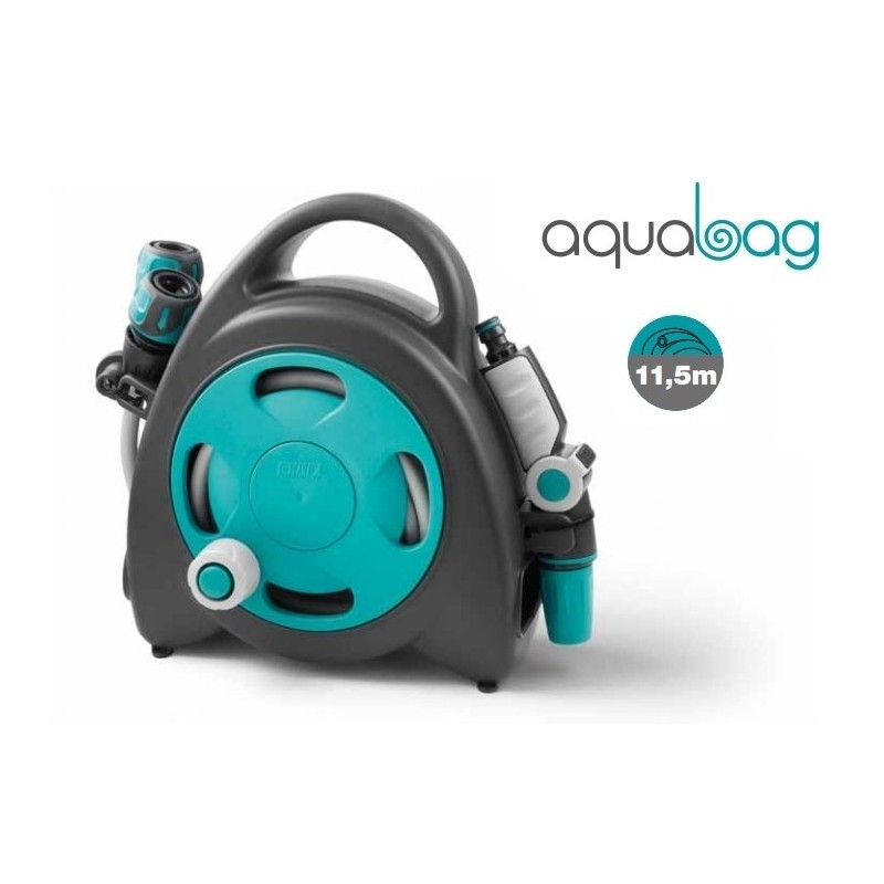 Tubo irrigazione con mini avvolgitubo 10 + 1,5m con lancia G.F - Aquab