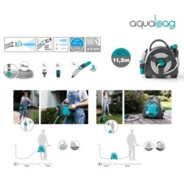 Tubo irrigazione con mini avvolgitubo 10 + 1,5m con lancia G.F - Aquab