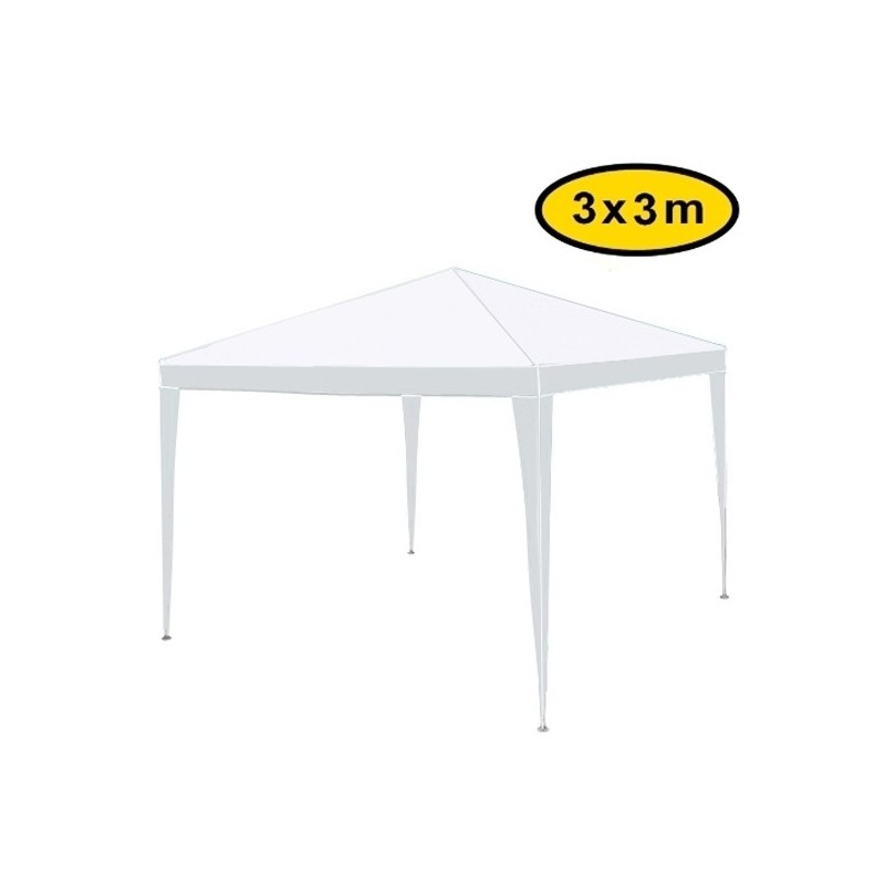 Gazebo impermeabile struttura tubolare in metallo 3x3m Bianco - Mod. F