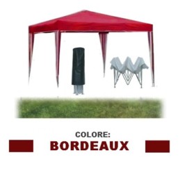 Gazebo pieghevole impermeabile in alluminio 3x3m Bordeaux - Mod. Ignis