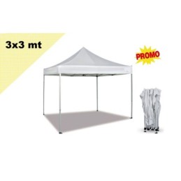 Gazebo pieghevole impermeabile in alluminio 3x3m Bianco - Mod. Promo