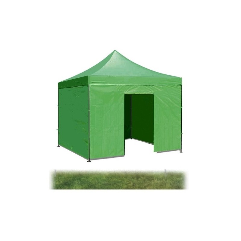 Gazebo pieghevole impermeabile in alluminio 3x3m con teli laterali/cop