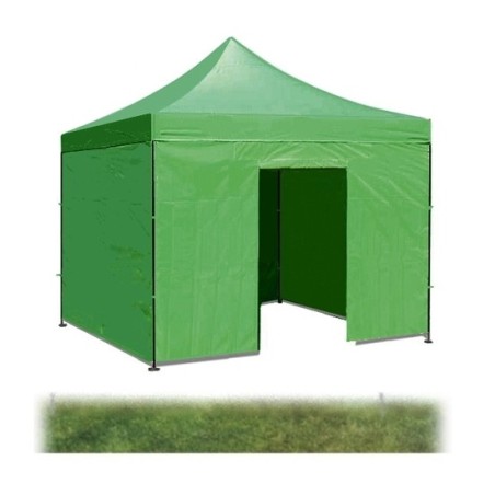 Gazebo pieghevole impermeabile in alluminio 3x3m con teli laterali/cop