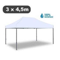 Gazebo pieghevole impermeabile in alluminio 3x4,5m Bianco - Mod. Magnu