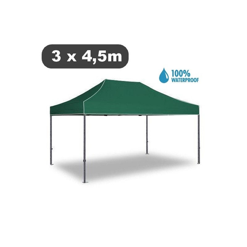 Gazebo pieghevole impermeabile in alluminio 3x4,5m Verde - Mod. Magnum