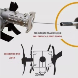 Zappa Zappette per Decespugliatore Motozappa Fresa Zappe con 9 Denti U
