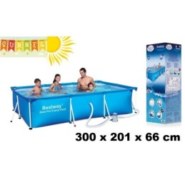 Piscina fuori terra rettangolare 300x201x66 BestWay - STEEL FRAME 300