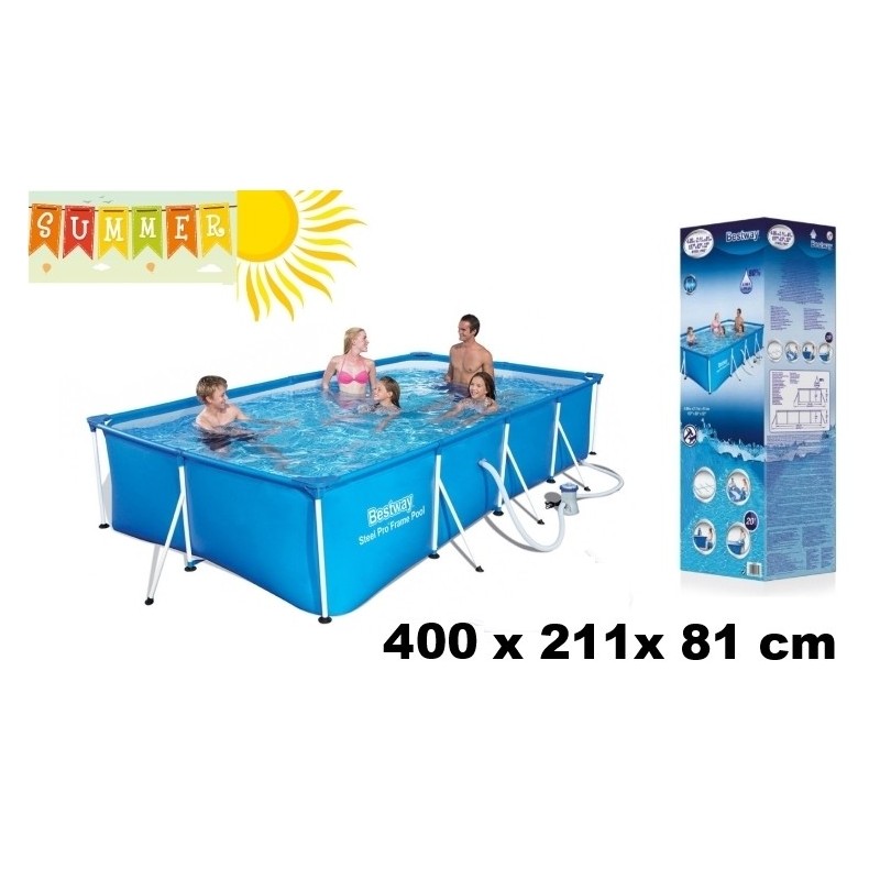 Piscina fuori terra rettangolare 400x211x81 BestWay - STEEL FRAME 400