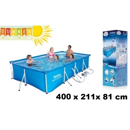 Piscina fuori terra rettangolare 400x211x81 BestWay - STEEL FRAME 400