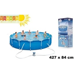 Piscina fuori terra con pompa filtro 427x84 BestWay - STEEL FRAME 427