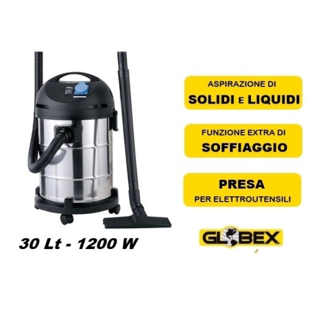 Aspiratore/Aspirapolvere/Aspiratutto solidi e liquidi 1200W 30lt con f