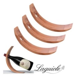 Porta bottiglia curvo in legno set 3pz