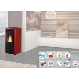 Stufa a pellet ventilata in acciaio 2,8 - 7,3 kW Nordica Extraflame -