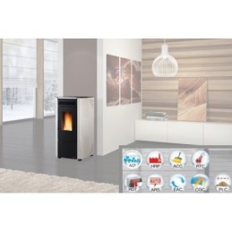 Stufa a pellet ventilata in acciaio 2,8 - 7,3 kW Nordica Extraflame -