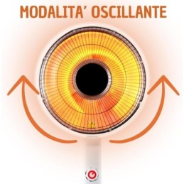 Stufa Piantana a Carbonio Oscillante con Rotazione a 90°, Potenza Rego