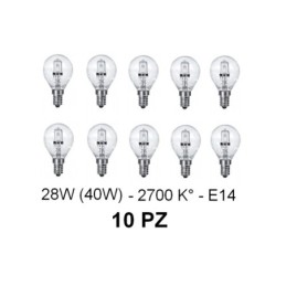 10 Lampada/Lampadina alogena a risparmio energetico 28W (40W) E14 Sfer