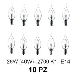 10 Lampada/Lampadina alogena a risparmio energetico 28W (40W) E14 Colp