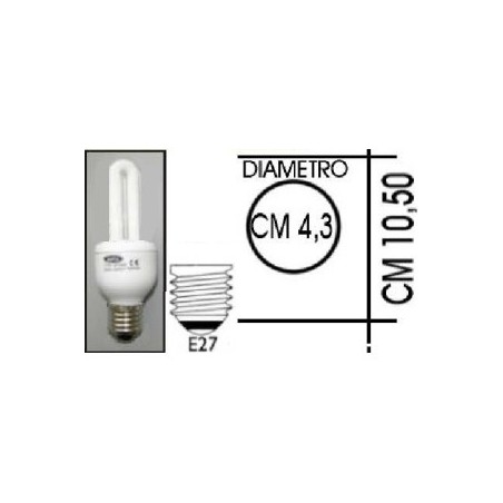 Lampada risparmio energetico 13W E27 2 tubi Kapta