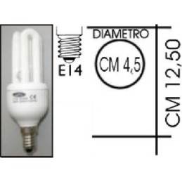 Lampada risparmio energetico 15W E14 3 tubi Kapta