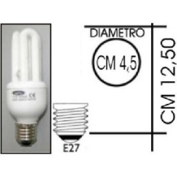 Lampada risparmio energetico 15W E27 3 tubi Kapta