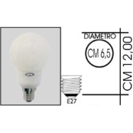 Lampada risparmio energetico 11W E27 Mini Globo Kapta