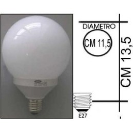 Lampada risparmio energetico 25W E27 Globo Kapta