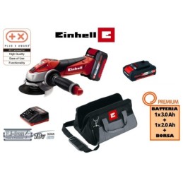 Smerigliatrice angolare/Flex 115mm a batteria 18V Lion 3,0 Ah + 2,5 Ah