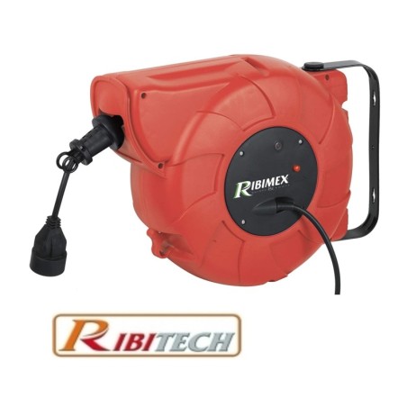 Prolunga elettrica con avvolgicavo automatico 9 + 1,5m Ribitech - PRDA