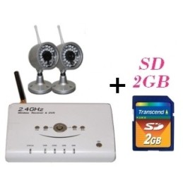 Kit videosorveglianza wireless DVR Station con 2 telecamere/camere sim