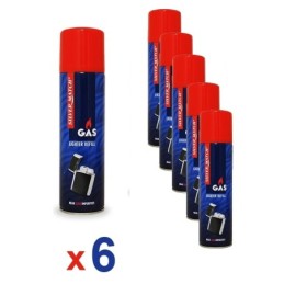 Bomboletta gas butano ricarica accendini 60ml 6pz