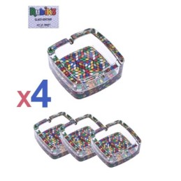 Posacenere/Portacenere in vetro set 4 pz - Mod. Rubik two