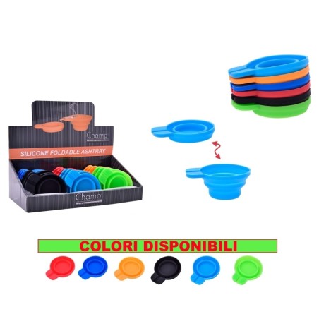 Posacenere/Portacenere pieghevole portatile in silicone - Mod. Beach