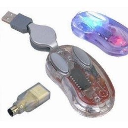 Mouse mini ottico USB trasparente