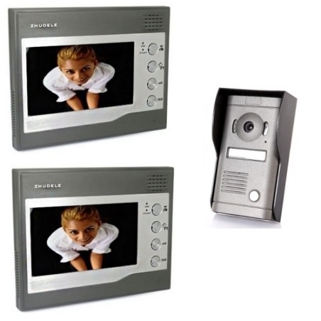 Videocitofono a colori con doppio monitor LCD da 7" - Mod. Dark Grey