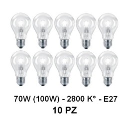 10 Lampada/Lampadina alogena a risparmio energetico 70W (100W) E27 Goc