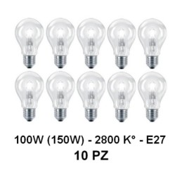 10 Lampada/Lampadina alogena a risparmio energetico 100W (150W) E27 Go