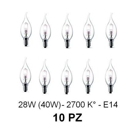 10 Lampada/Lampadina alogena a risparmio energetico 28W (40W) E14 Colp