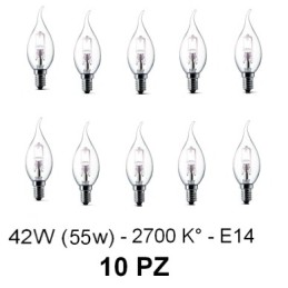 10 Lampada/Lampadina alogena a risparmio energetico 42W (55W) E14 Colp