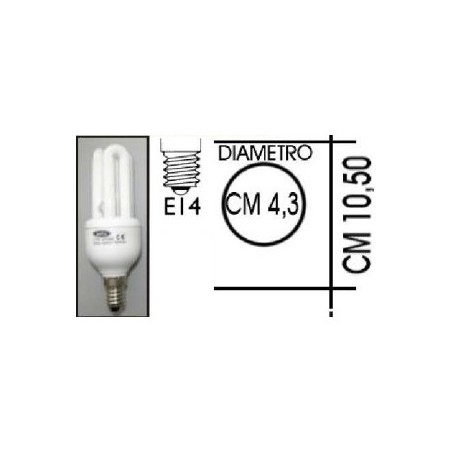 Lampada risparmio energetico 13W E14 3 tubi Kapta