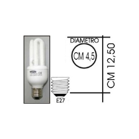 Lampada risparmio energetico 15W E27 3 tubi Kapta