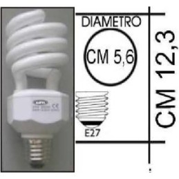 Lampada risparmio energetico 25W E27 Spiral Kapta