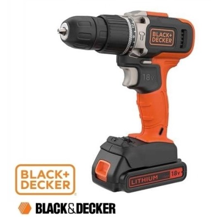 Trapano avvitatore a batteria c/percussione 18V Litio Black&Decker - B