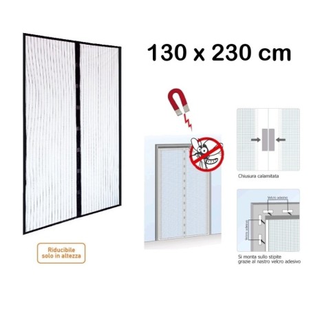 Zanzariera/Tenda con chiusura automatica a calamita/magnetica 130x230c