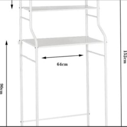 Scaffale / Mensola / Mobile Bagno  3 Ripiani  Bianco Salvaspazio 155x6