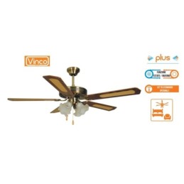 Agitatore/Ventilatore da soffitto con 5 pale in legno noce scuro 4 lam