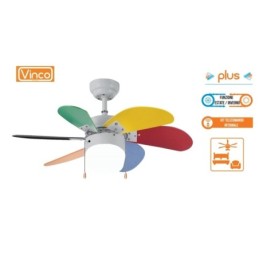 Agitatore/Ventilatore da soffitto con 6 pale in legno multicolore 1 la